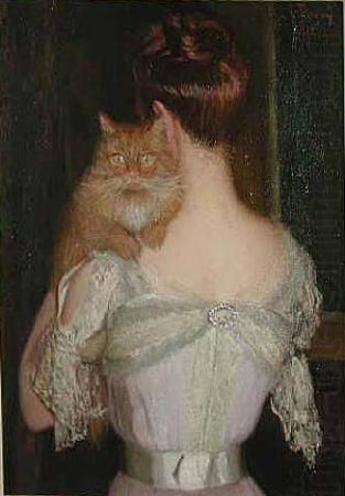 Lilla Cabot Perry Woman with a Cat china oil painting image